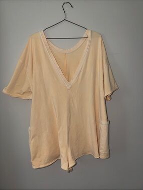 Free People Peach hot shot romper